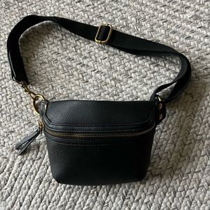 Crossbody Fanny pack black leather